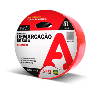 Fita Para Demarcação De Solo Vermelha 15m x 50mm Adere em Oferta na Shopee