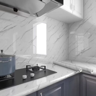 papel de parede Adesivos para cozinha Brilhante Lavável 2 Metro x 60cm Resistente a Agua/Óleo material lavável