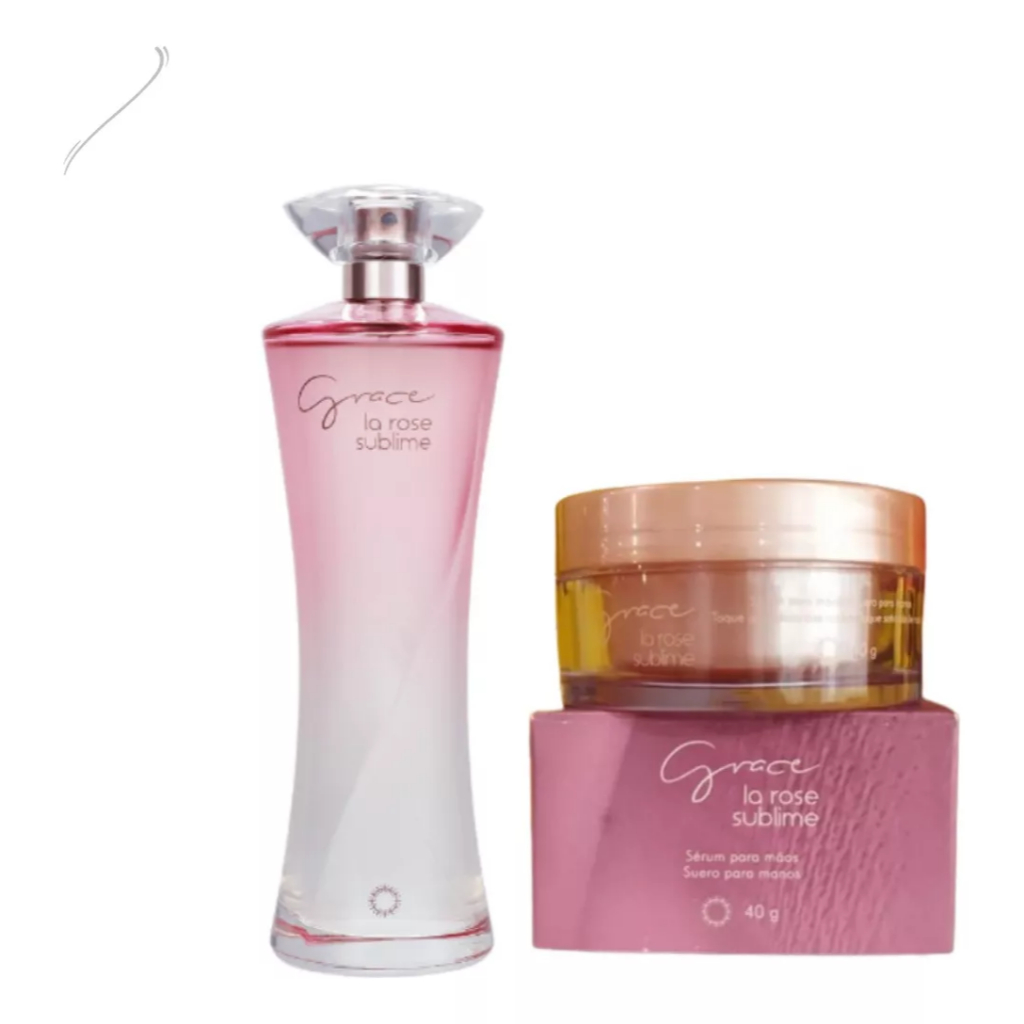 Kit Um Perfume Grace La Rose Sublime Hinode Sérum Para As Mãos