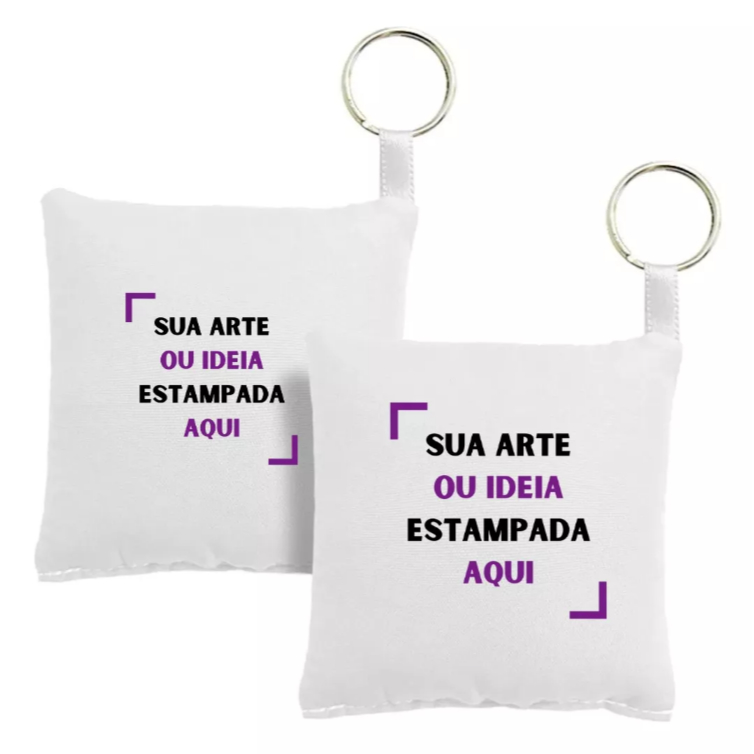 Chaveiro Almofada Personalizado com Sua Arte para Lembrancinha Criativa