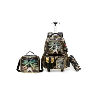 Kit Mochila Infantil Rodinhas Escolar Menino Masculino Reforçado