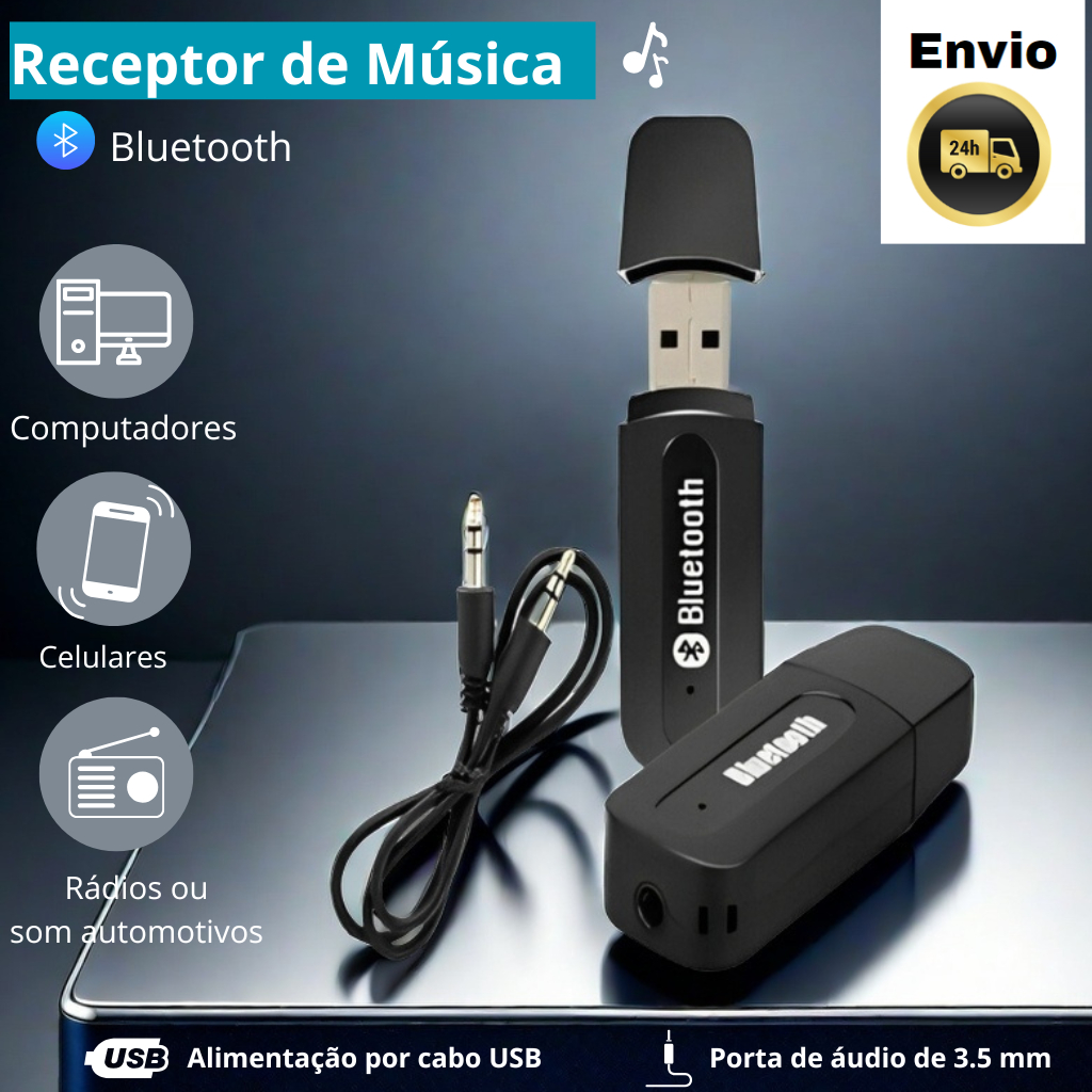 Receptor Adaptador Bluetooth USB P2 Audio