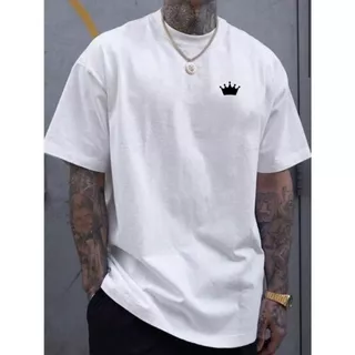 Camiseta Camisa Masculina Coroa 100% Algodão Básica Malha 30.1