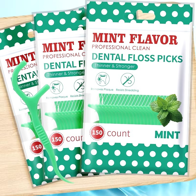 Fio Dental com Haste Ultra Fina, Menta Refrescante - Para Crianças e Adultos (PRONTA ENTREGA)