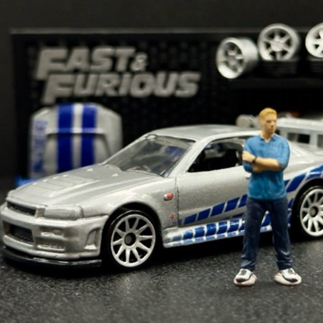 Armário de peças velozes e furiosos Hotwheels mini gt Kaido house com boneco do brian fast and furious