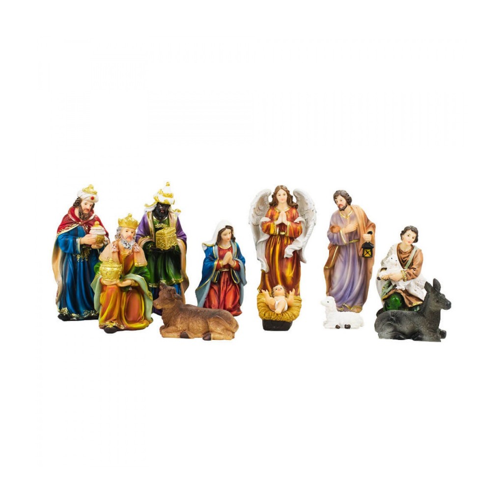 Presépio Natalino 11 Peças 13cm Enfeite Resina Natal