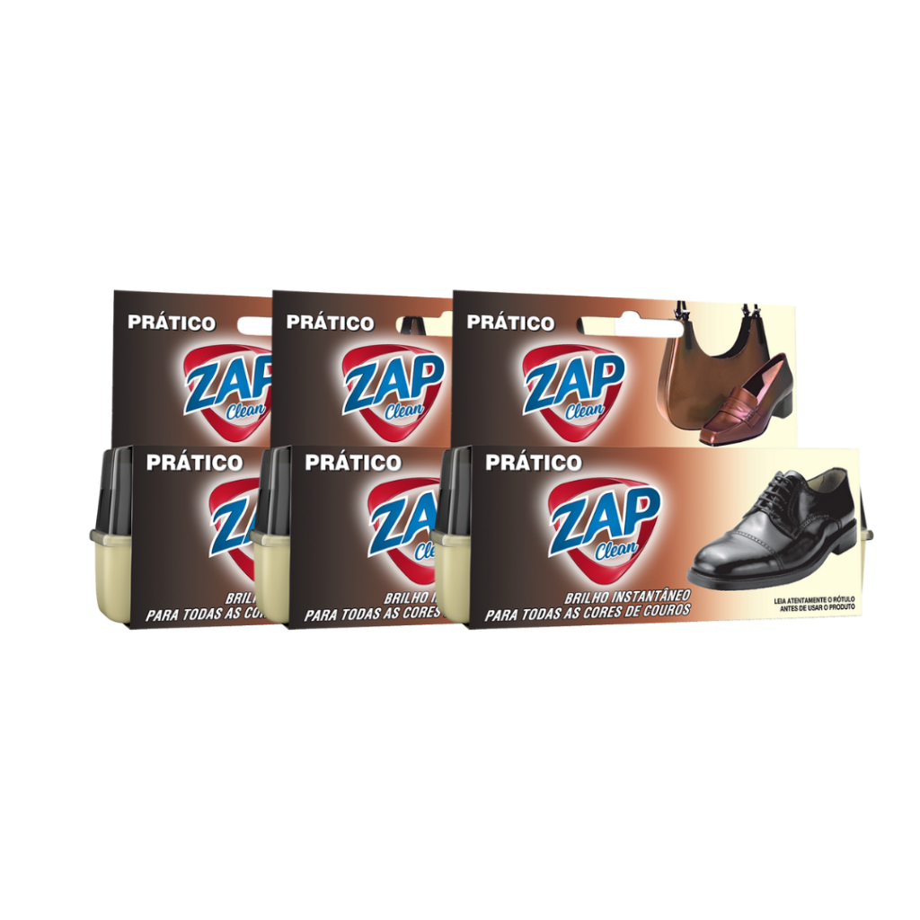Kit c/ 3 Un Brilho Prático para Calçados Zap Clean 5g | Shopee Brasil