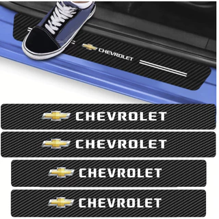 Kit 4 Peças Adesivo Soleira de Porta Carro Modelo Chevrolet Proteção Fibra de Carbono Anti Arranhões em Oferta na Shopee