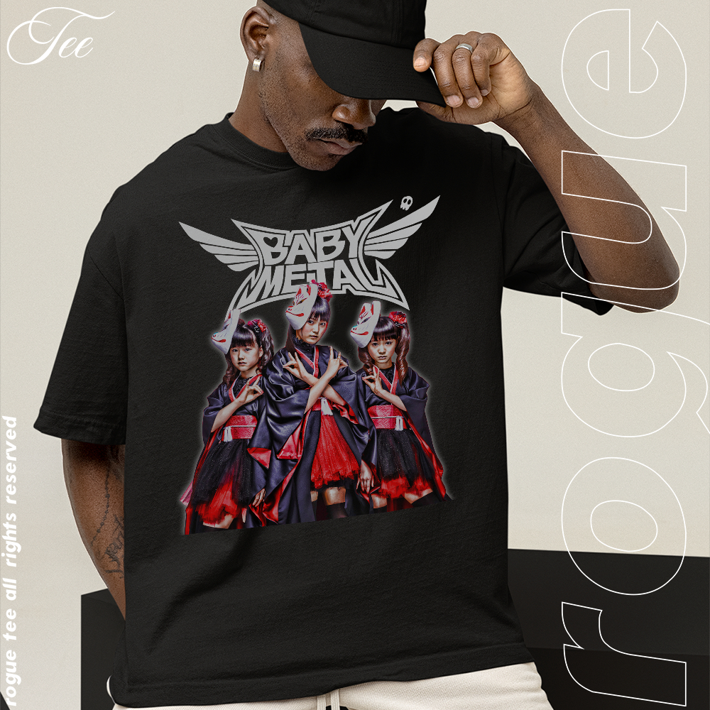 Camiseta Basica e OVERSIZED Baby Metal Kitsune Mask Integrantes
