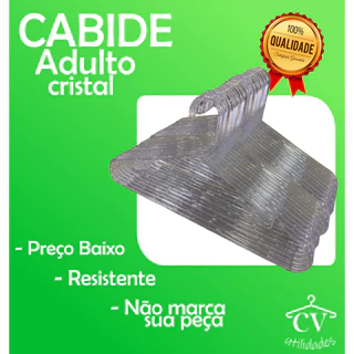 Cabide em Acrílico Fino Tradicional para roupas 24 unidades