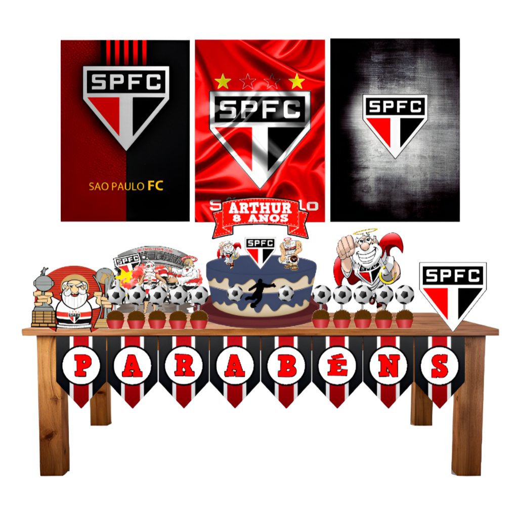 Kit Decoração Festa em Casa Tema São Paulo