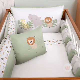 Brubrelel Baby Kit Berço Americano 09 peças Afeto Som da Floresta Menino Menina Baby Bordado Algodão