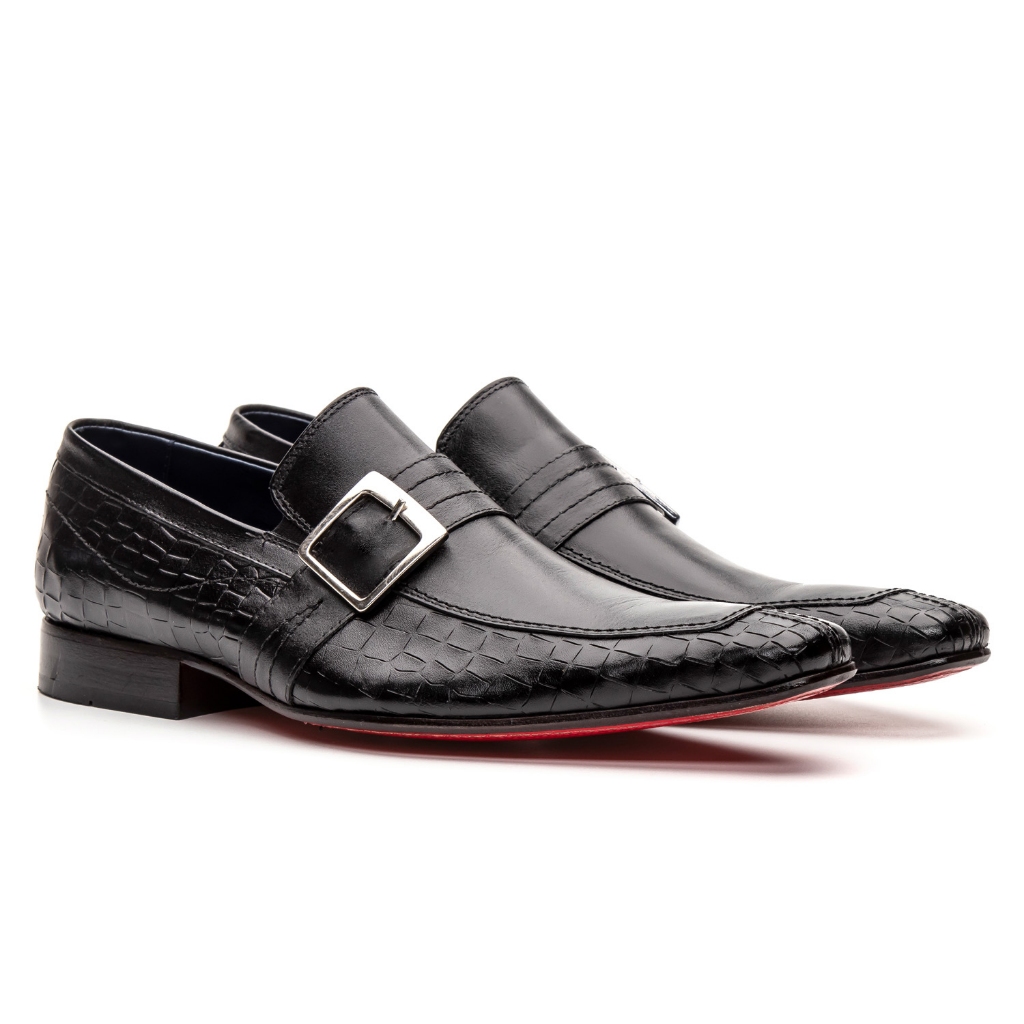Sapato Masculino Loafer Premium Solado Vermelho Em Couro | Shopee Brasil