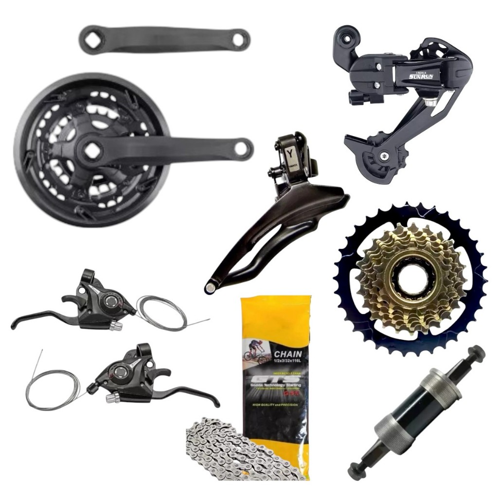 kit relação bike 7v completo catraca mega range rapidfire cambio ...
