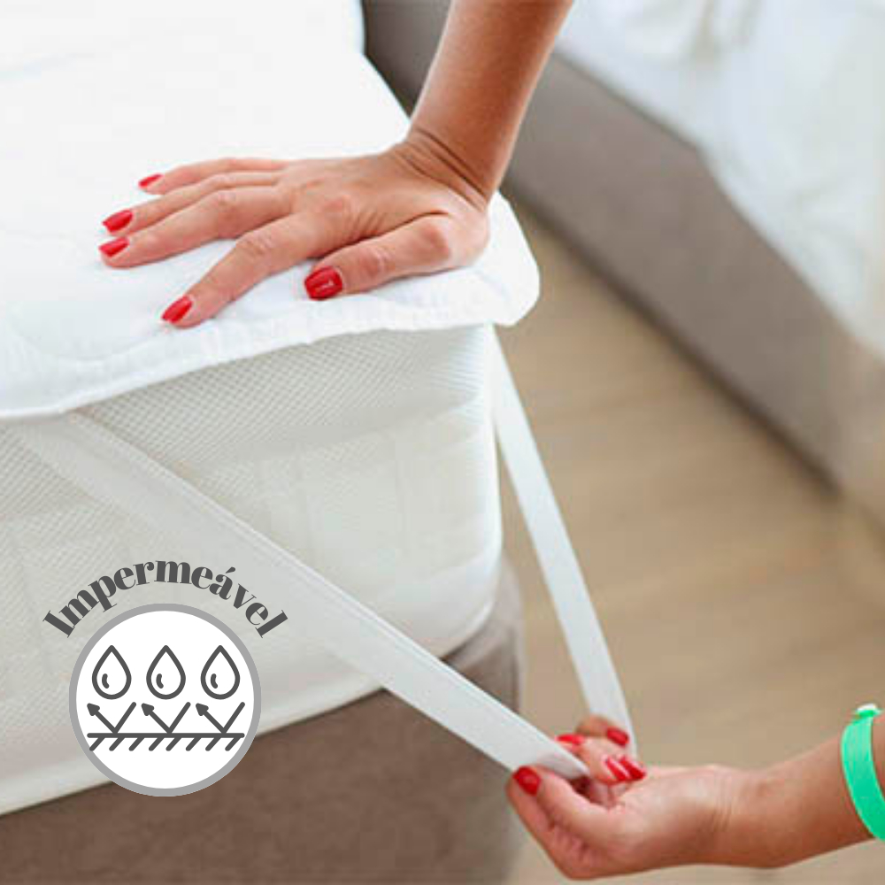 Capa Impermeável para Colchão Anti Xixi e Ácaro Lençol com Elásticos Laterais – Solteiro, Casal Padrão, Queen ou king