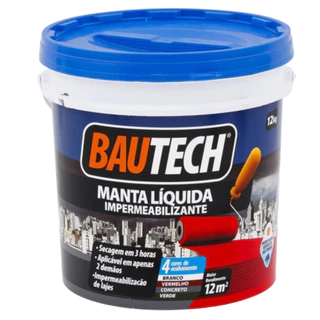 Manta Líquida Bautech Emborrachada 4kg e 12kg Impermeabilizante Branca
