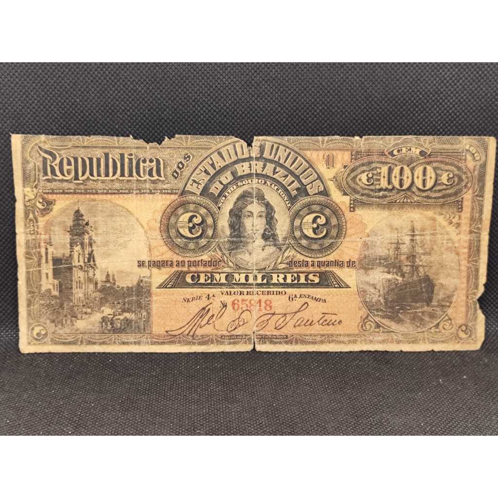 Cédula República dos estados unidos do Brazil ano 1892 a 1901 Cód. R131 ...