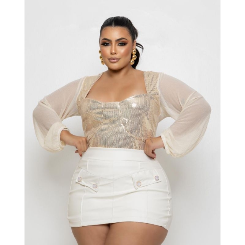 MODELO PLUS SIZE no conjunto ou avulso MODA FEMININA REF 10A couro ...