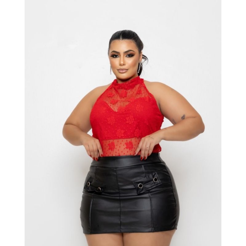 MODELO PLUS SIZE no conjunto ou avulso MODA FEMININA REF 1018 couro ...