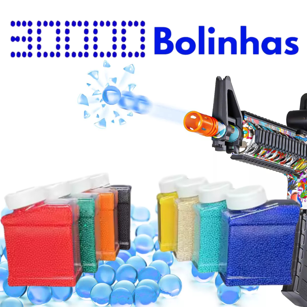 Refil Munição Bolinhas de Gel Orbes 7-8mm Frasco com Aprox. 30.000 Bolinhas de Gel