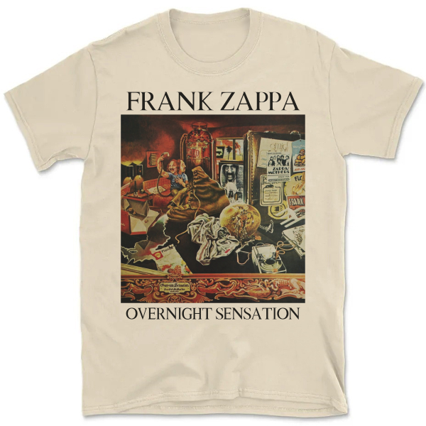 Camiseta Vintage Unissex Frank Zappa Album Overnight Sensation