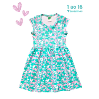 Vestido Princesa verão infantil Juvenil Verão 1 ao 16 em Cotom MANGA JAPONESA