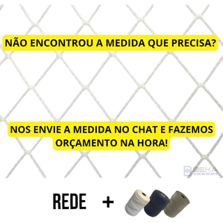 Kit 1,30x2,20 Rede Tela De Proteção Para Sacadas Janelas Gatos (Rede e Corda)