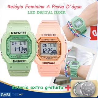 Relógio digital feminino à prova d'água