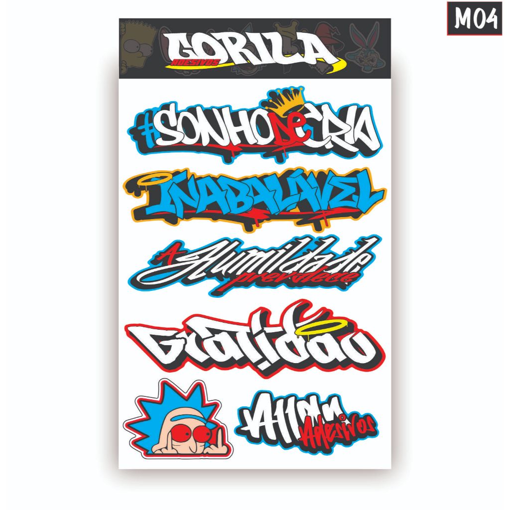Kit Adesivos Sonho de Cria - Gratidão - Inabalavel - Laminados Brilho ...