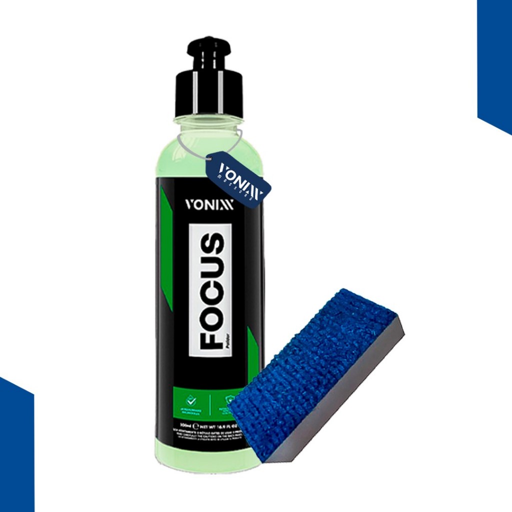 KIT VONIXX - FOCUS 240ML + TACO PARA DESCONTAMINAÇÃO DE VIDROS