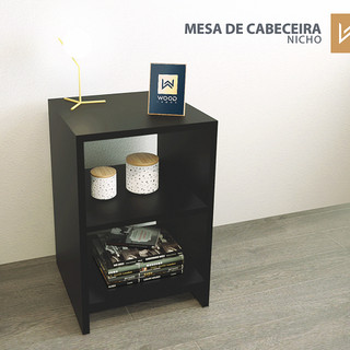 Mesa de Cabeceira Nicho Quarto Casal Decoração com três opções de cores