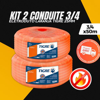 Conduite Corrugado Laranja 3/4 50m - Tigre Kit C/ 2 Rolos