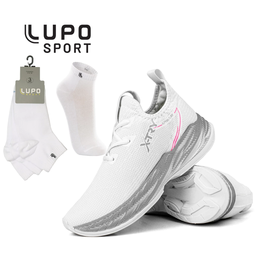 Kit Fitness Tênis Feminino para Academia + Meia Lupo