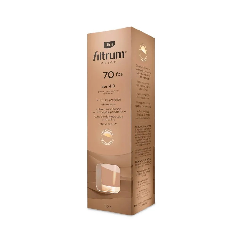 Protetor Solar Filtrum Color FPS70/50g - Cor 4.0 | Shopee Brasil