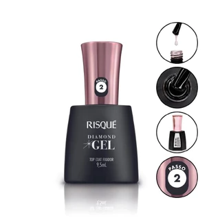 Esmalte Diamond Gel Top Coat Fixador 9,5Ml Manicure - Risque em Oferta na Shopee