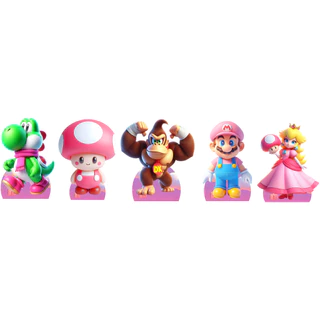 KIT DSIPLAYS DE MESA MARIO BROSS E PEACH - FESTA E DECORAÇÃO