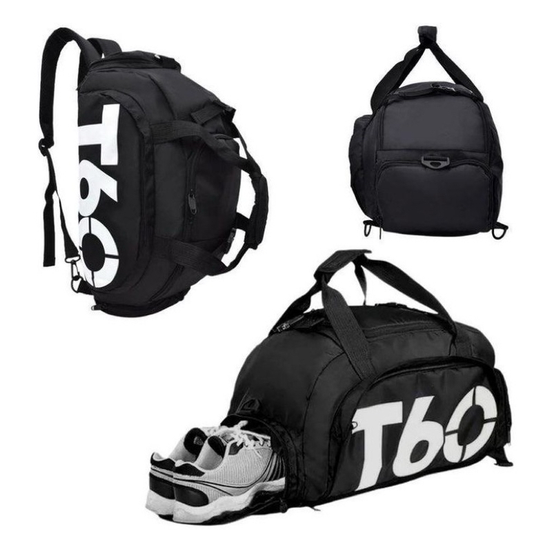 Bolsa esportiva T60 vira mochila mala de academia e viagem impermeável
