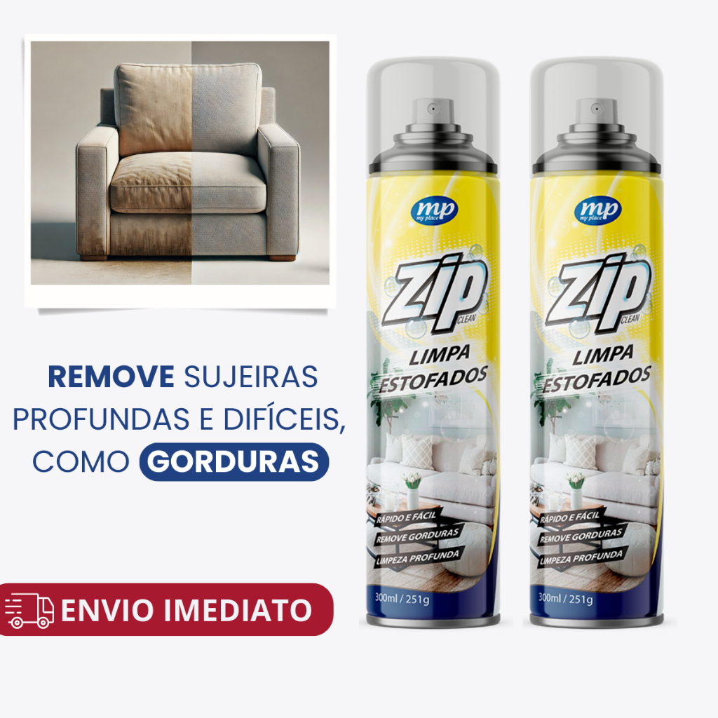 Limpa Estofados Spray Zip 300ml My Place Carro Sofá Tapete Colchão Almofada