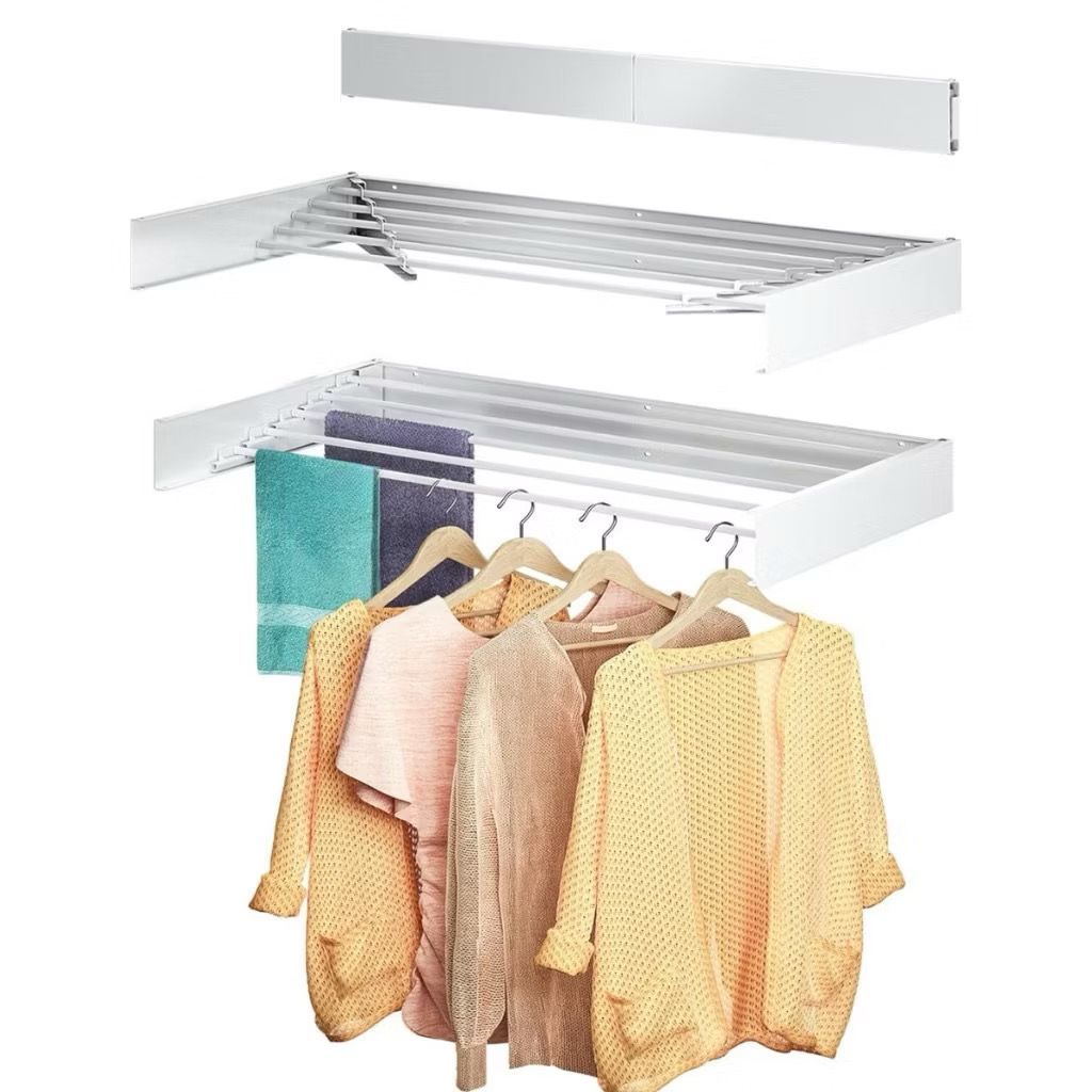 Varal de Parede Retrátil Invisível Dobrável para Roupas Apartamento ...