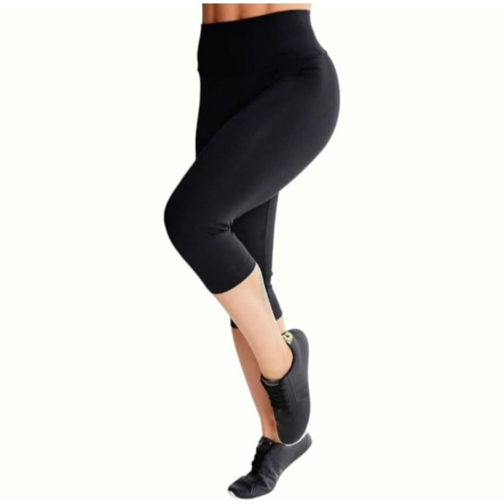 Kit 2 Calça Corsário Basico Suplex Cintura Alta Academia Fitness