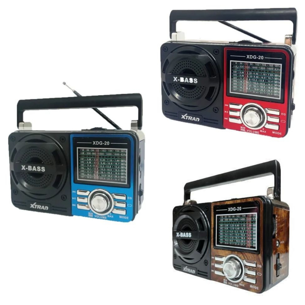Rádio Retrô Vintage AM FM com entrada Aux P2 Pen Drive MP3 Usb XDG