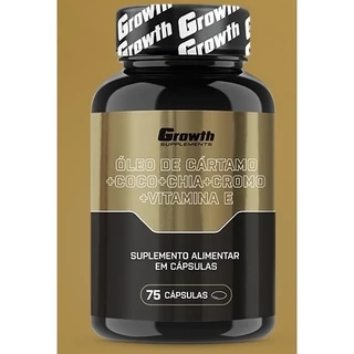 Óleo de Cártamo + Coco + Chia + Cromo + Vit. E (75 caps) - Growth Supplements