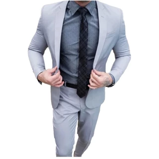 Terno Masculino Oxford Slim Corte italiano Paleto + Calça - imperdivel