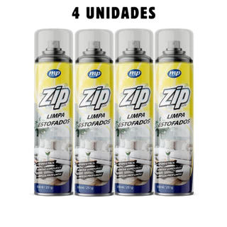 Kit 4 Unidades Limpa Estofados Espuma Mágica Limpa a Seco Zip Clean Spray 300ml