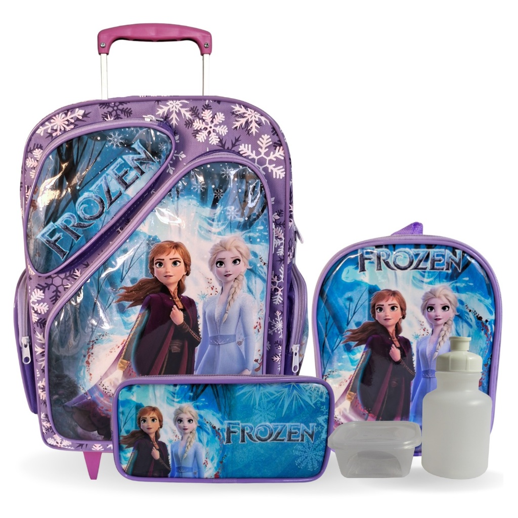 Kit Mochila Escolar Frozen 2 Rodinhas Com Lancheira e Estojo Tam G ...
