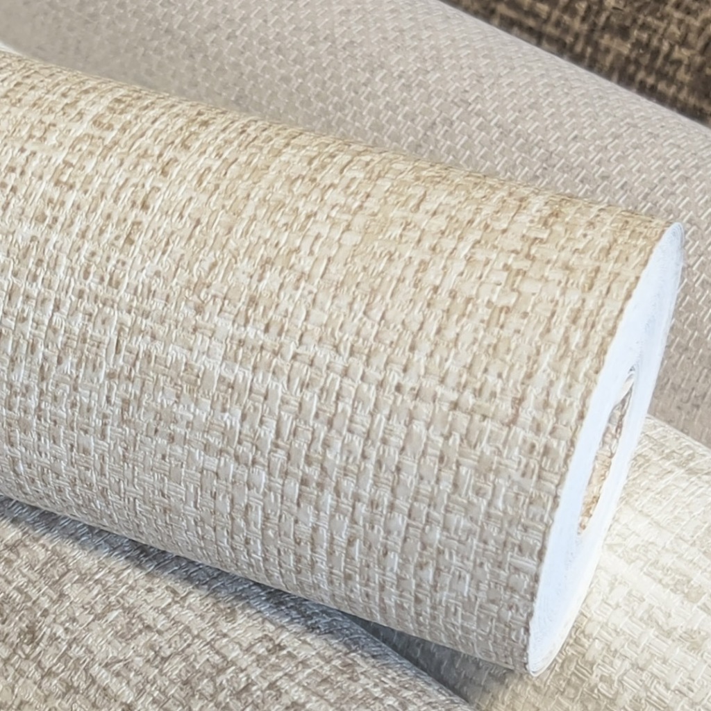 Papel de Parede Importado Texturizado Linho Palha Claro - Tom Natural ...