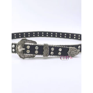Cinto Y2K clássico de boho com strass brilhante na moda feminino punk cowboy country