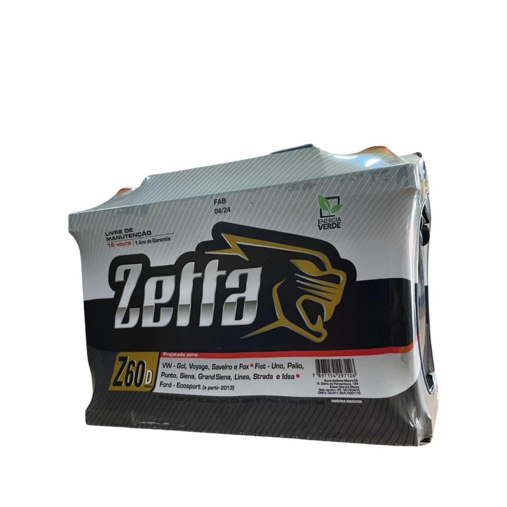 BATERIA 60Ah ZETTA, MOURA (NÃO PRECISA DEVOLVER A USADA)