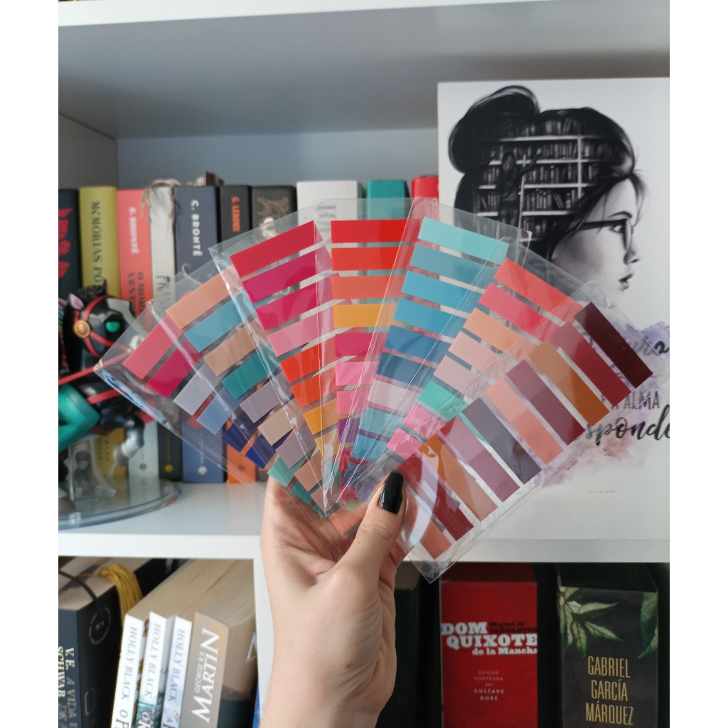 Kit 3 pacotes (600 flags) post it, flag adesiva, marcador de livros ...