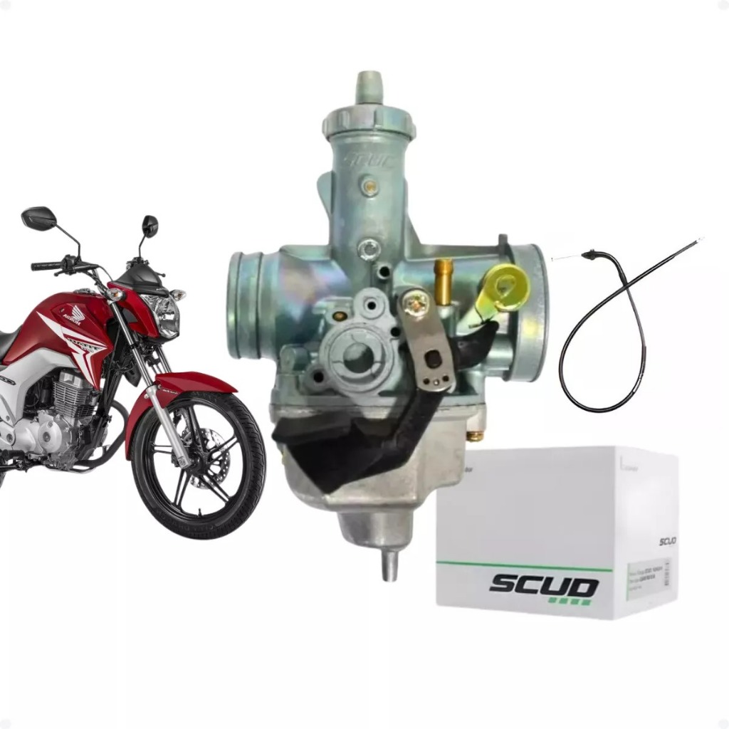 Carburador Scud Original + Cabo de Acelerador Titan 150 2004/2008 Nxr 150 Bros 2003/2008 Scud